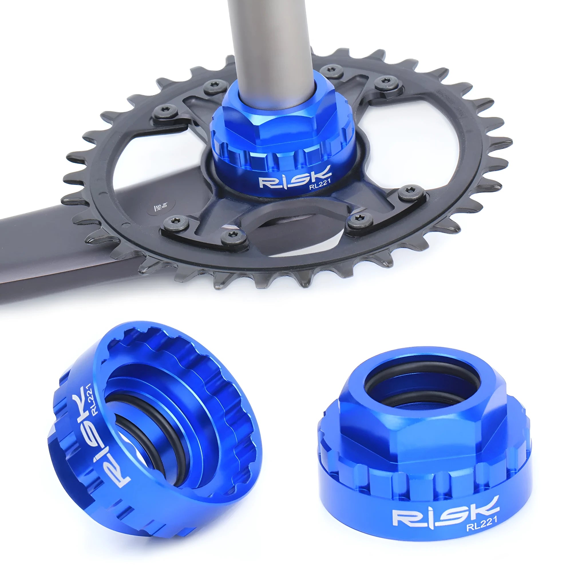 Blue anodised aluminium alloy SRAM 12-speed direct mount disc brake removal tool