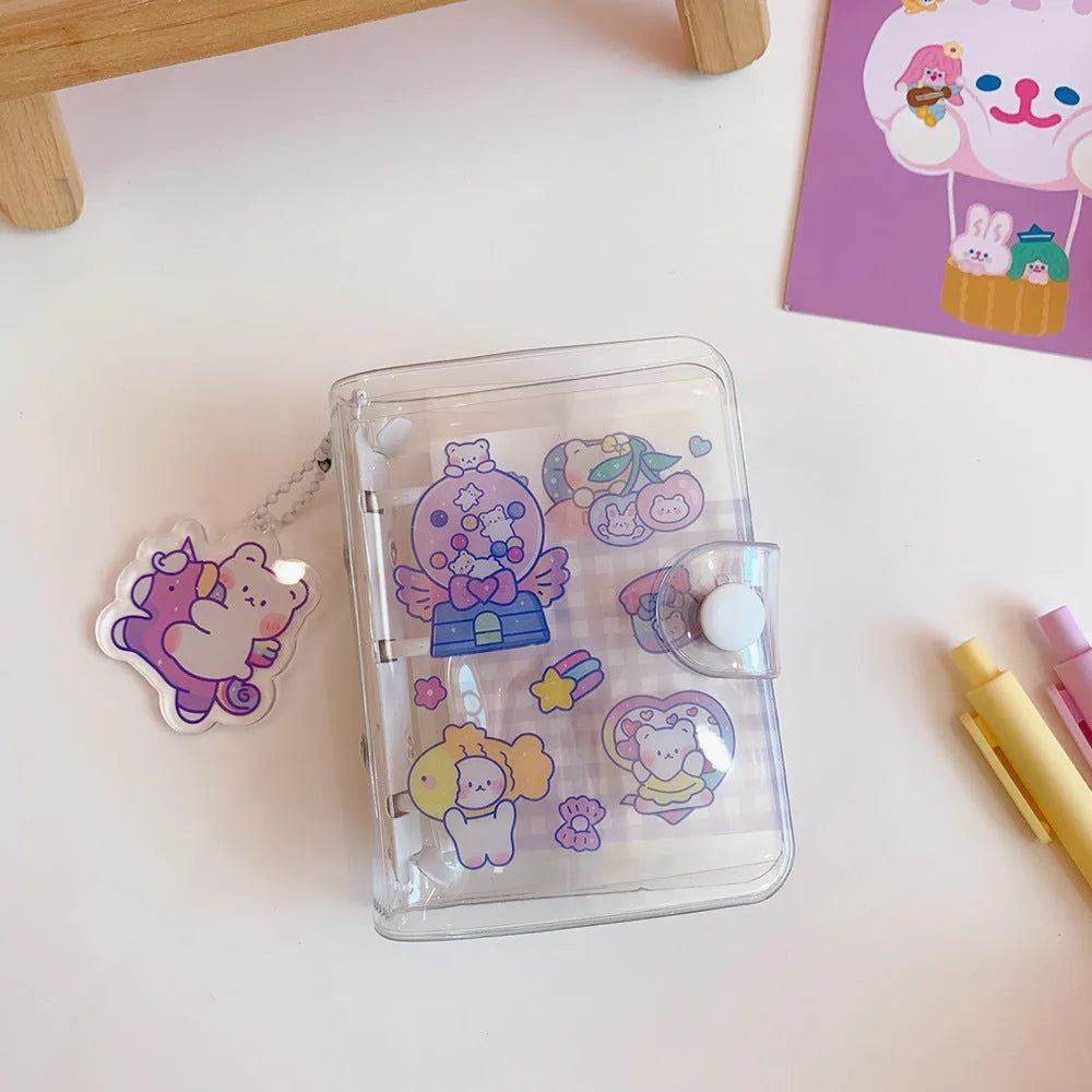 Japanese-style cute girl loose leaf refill paper showing love bear, candy bear, star bunny and rainbow castle patterns