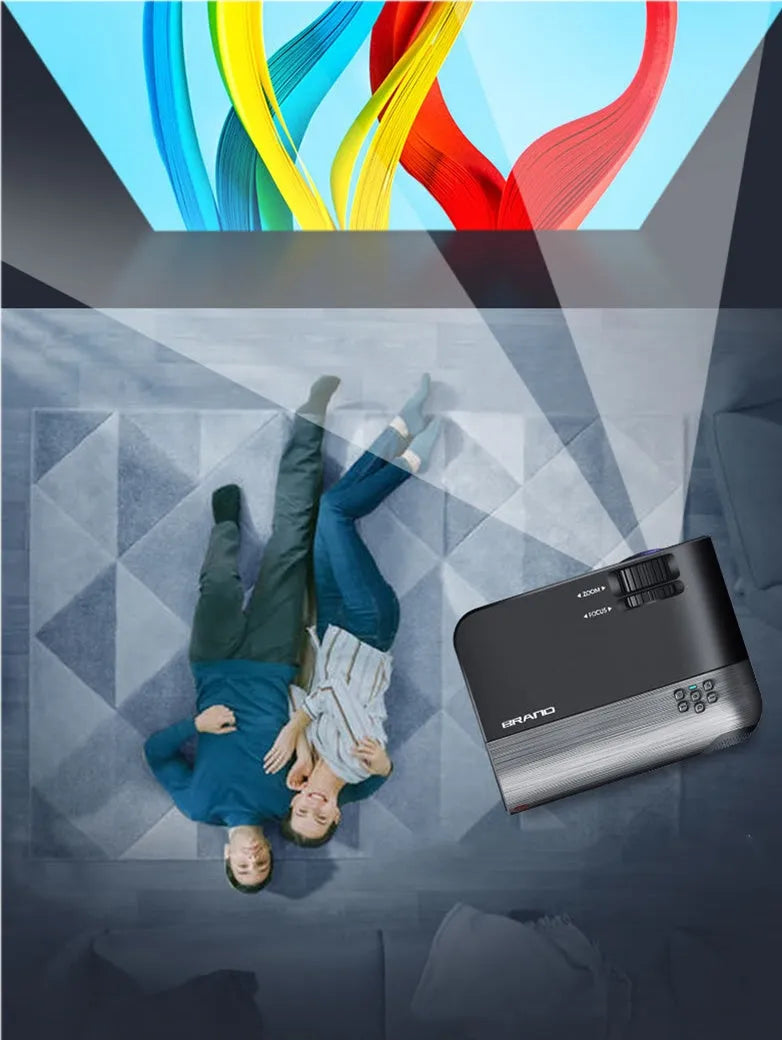 Portable Android projector with AI voice control for wireless mobile phone projection