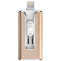 Metal USB flash drive with both USB and iPhone Lightning connectors