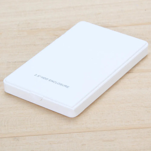 2.5 inch USB 3.0 SATA mobile hard drive enclosure in black with tool-free design, measuring 125 x 75 x 13 mm