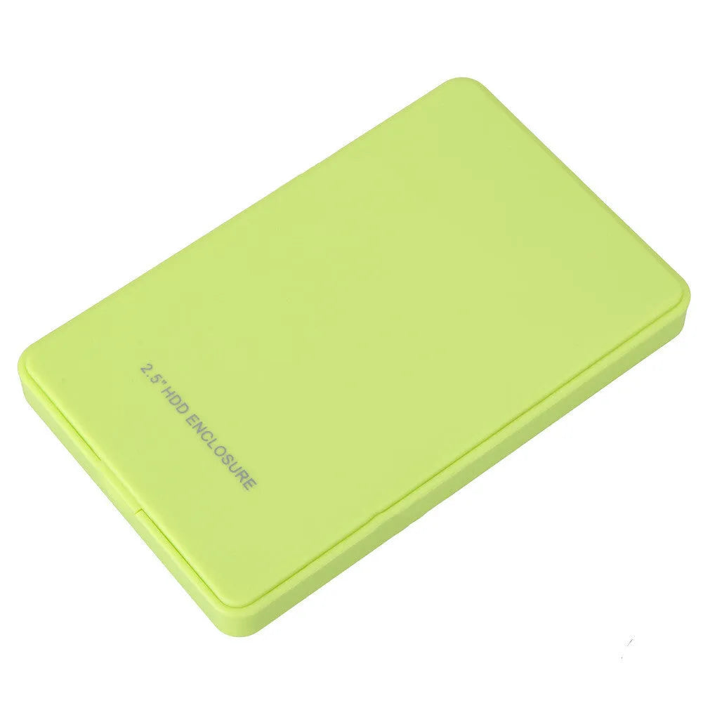 2.5 inch USB 3.0 SATA mobile hard drive enclosure in black with tool-free design, measuring 125 x 75 x 13 mm