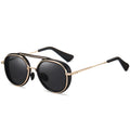 Two-tone polarised sunglasses with metal and plastic frame, black colour option