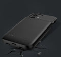Black ultra-thin TPU soft case back clip battery for iPhone 12 with attached clip and multi-U port.