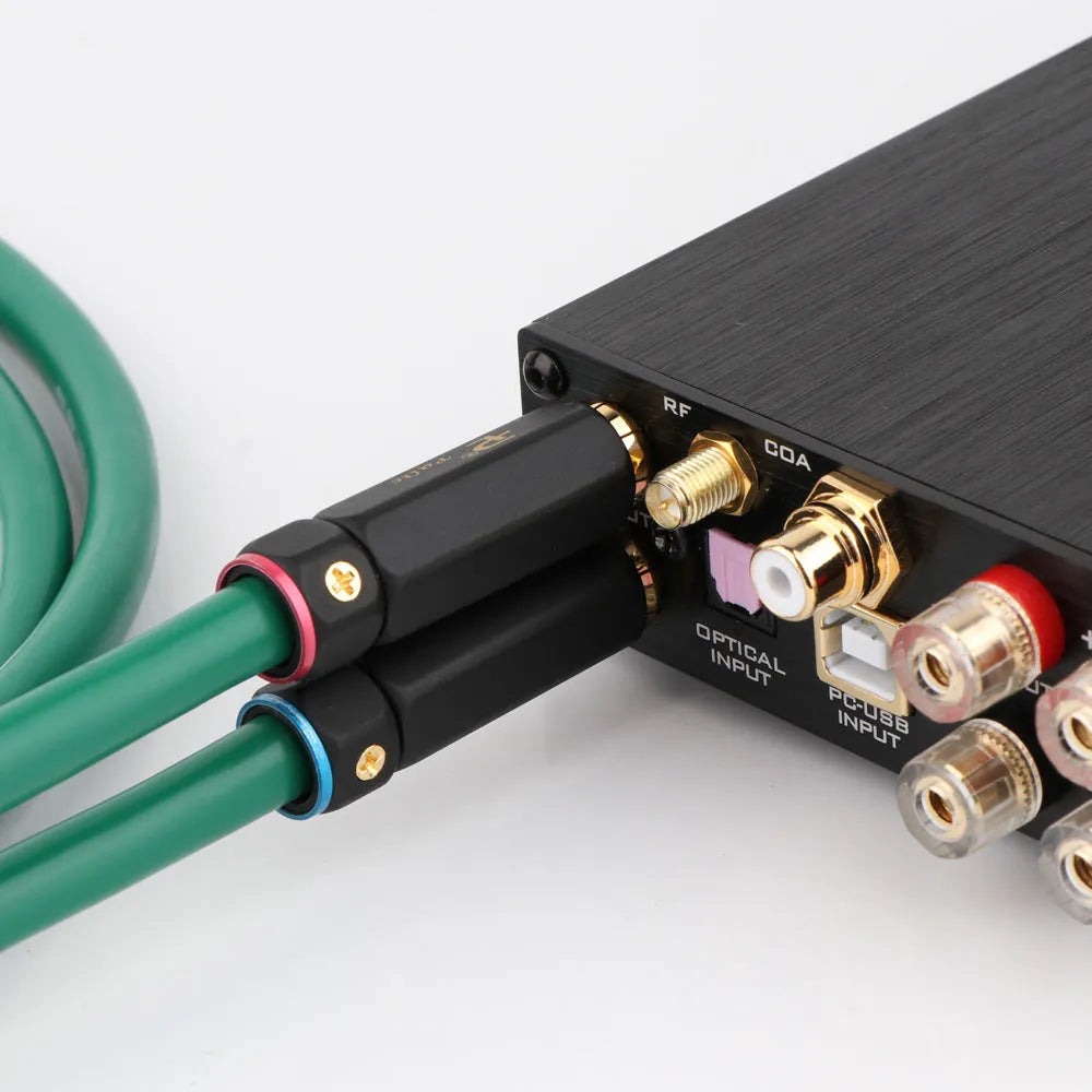 4-core silver-plated copper RCA audio interconnect cable with Budweiser plug, shown at 1 metre length