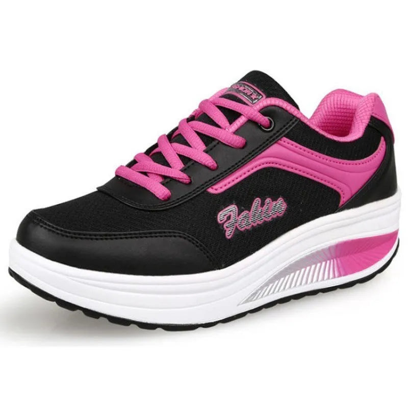 Women's heelless travel sports shoes with middle heel in grey powder colour option