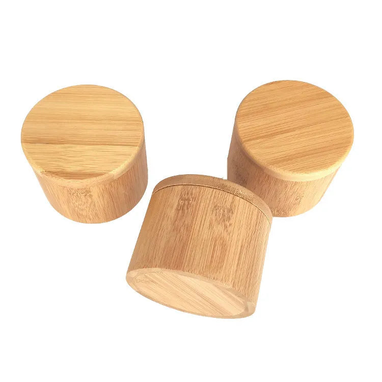 Bamboo seasoning box with spoon in single-grid, pear-shaped, or double-grid round styles