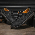Men's microfiber leather casual shoes in round toe design available in black, gold and khaki colours