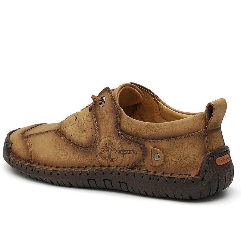 Men's microfiber leather casual shoes in round toe design available in black, gold and khaki colours
