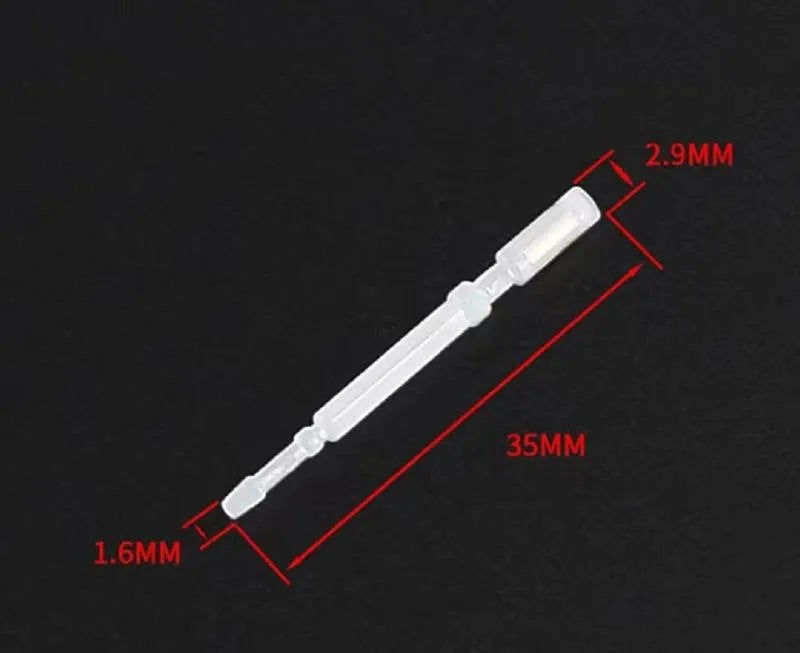 White 3D printer automatic leveling probe with metal touch sensor pin on dark background