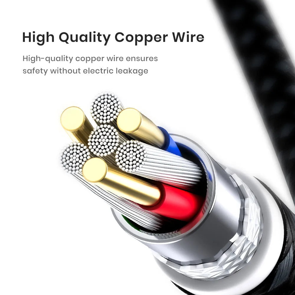 Grey USB-C to USB-C fast charging data cable, male to male Type-C, 0.5m or 1m, 60W or 100W