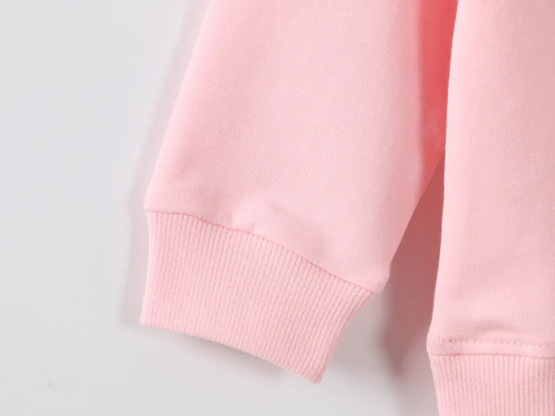 Baby girl's Korean-style cartoon print knitted sweater for autumn in assorted colours.