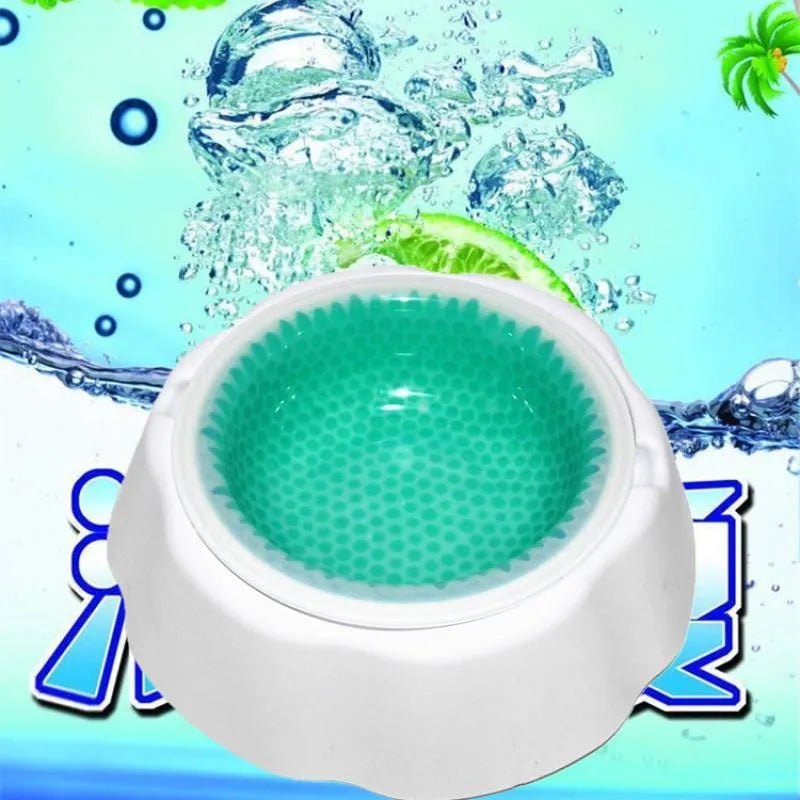Condensed pearl ice pet bowl in blue for dogs and cats PP material
