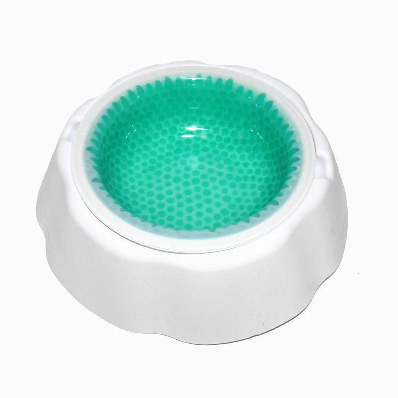 Condensed pearl ice pet bowl in blue for dogs and cats PP material