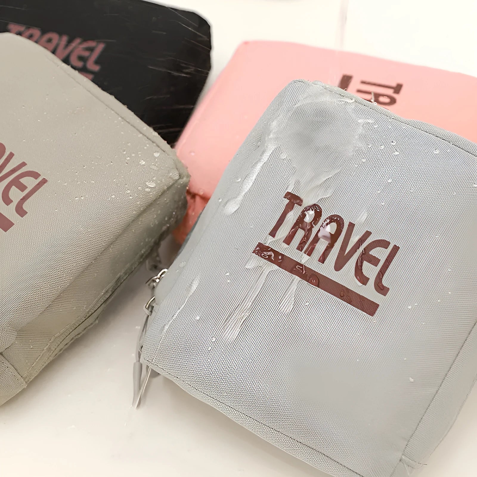 Oxygen travel storage cube in black with sealable closure showing cube shape and Oxford cloth material
