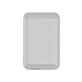 Magnetic wireless power bank in five colour options showing plastic casing and magnetic charging surface