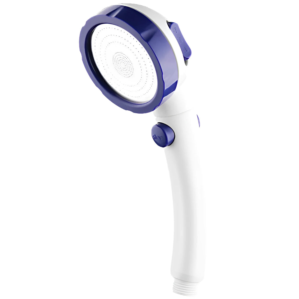 ABS plastic handheld shower head with universal interface in multiple colour options