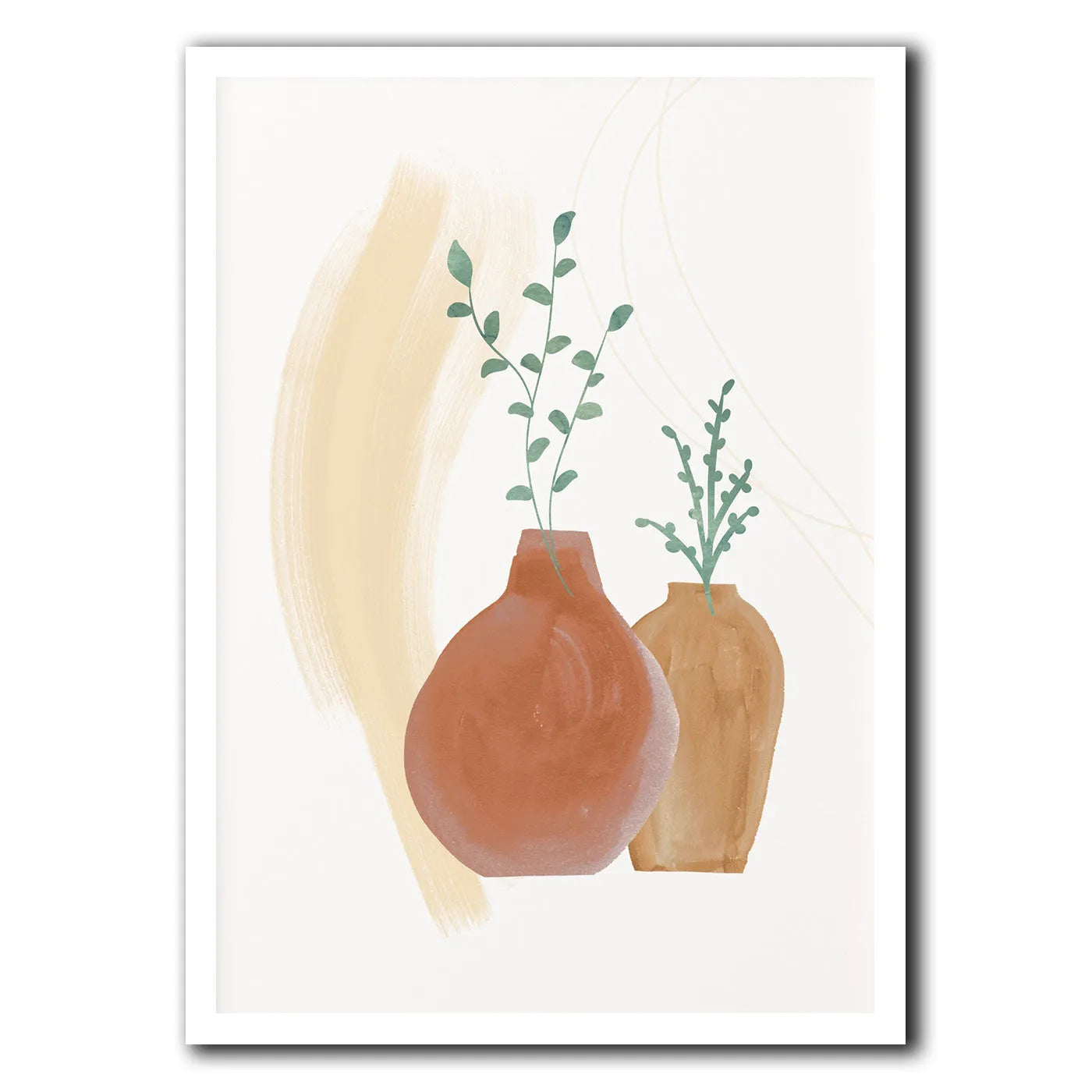 Bohemian pattern printed on a rectangular, unframed canvas wall art decoration.