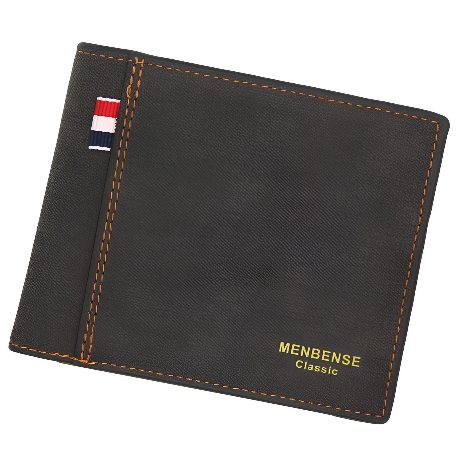 Men's genuine leather tri-fold wallet short design large capacity retro style