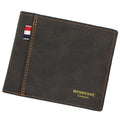 Men's genuine leather tri-fold wallet short design large capacity retro style