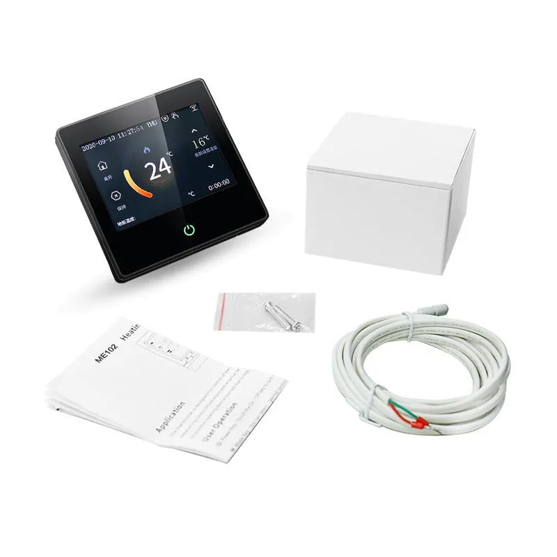 Smart thermostat heating controller 86x86x13mm concealed installation black finish