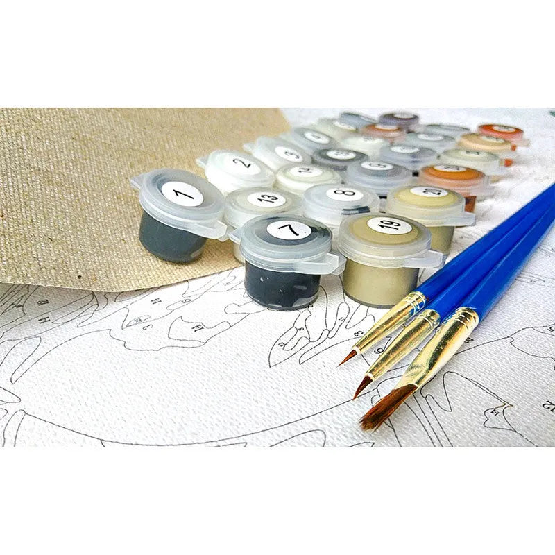 Modern landscape wall art painting on linen canvas with acrylic paint, shown in 40x50cm size
