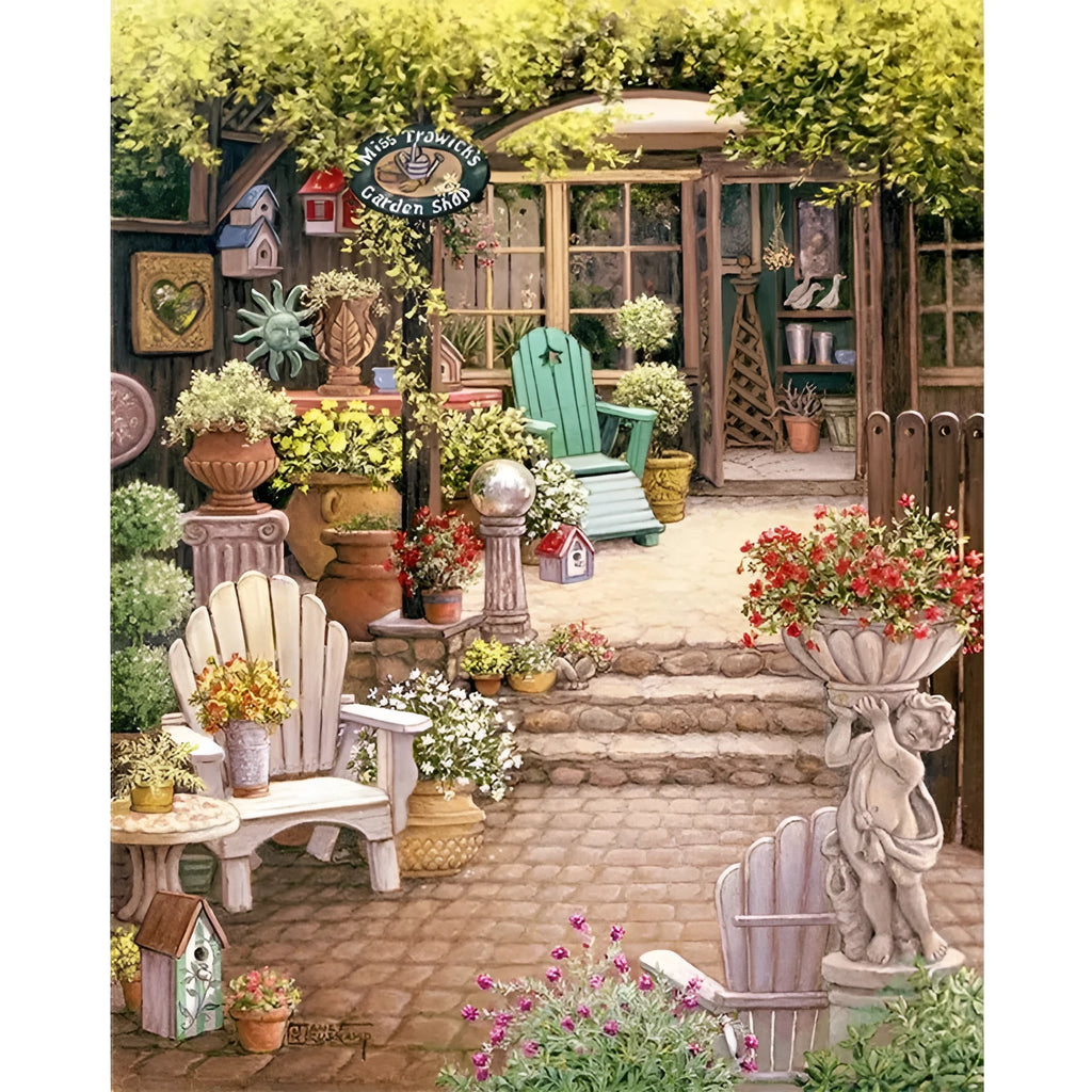 Modern landscape wall art painting on linen canvas with acrylic paint, shown in 40x50cm size