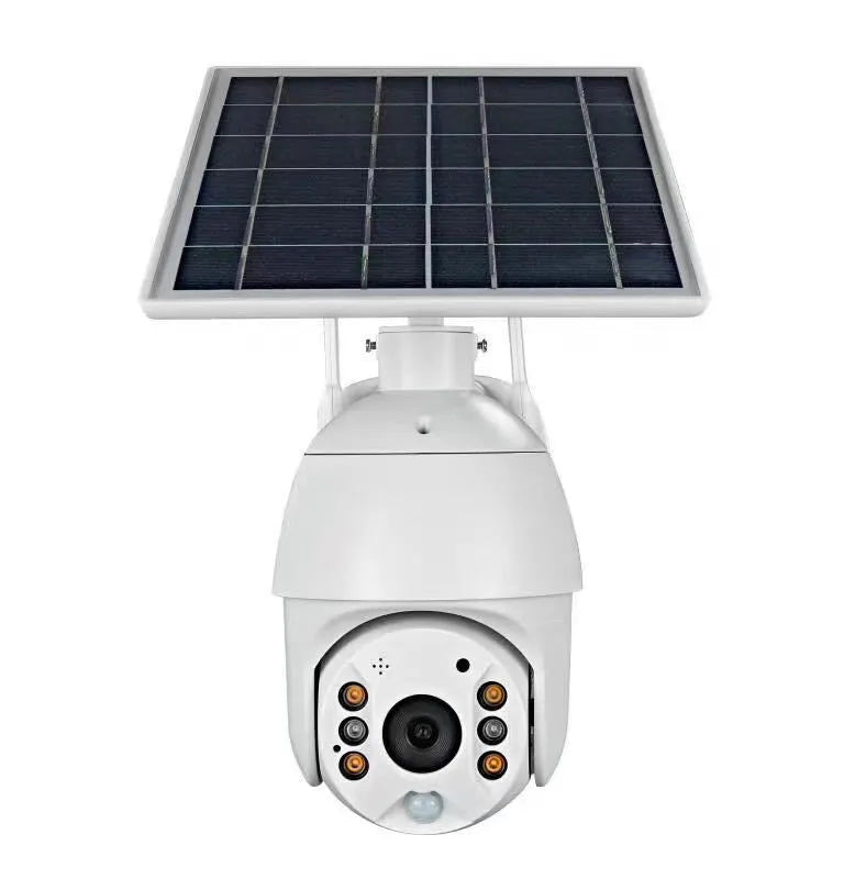 4G SIM card solar security camera 1080P outdoor PTZ dome night vision wireless LTE camera with metal shell