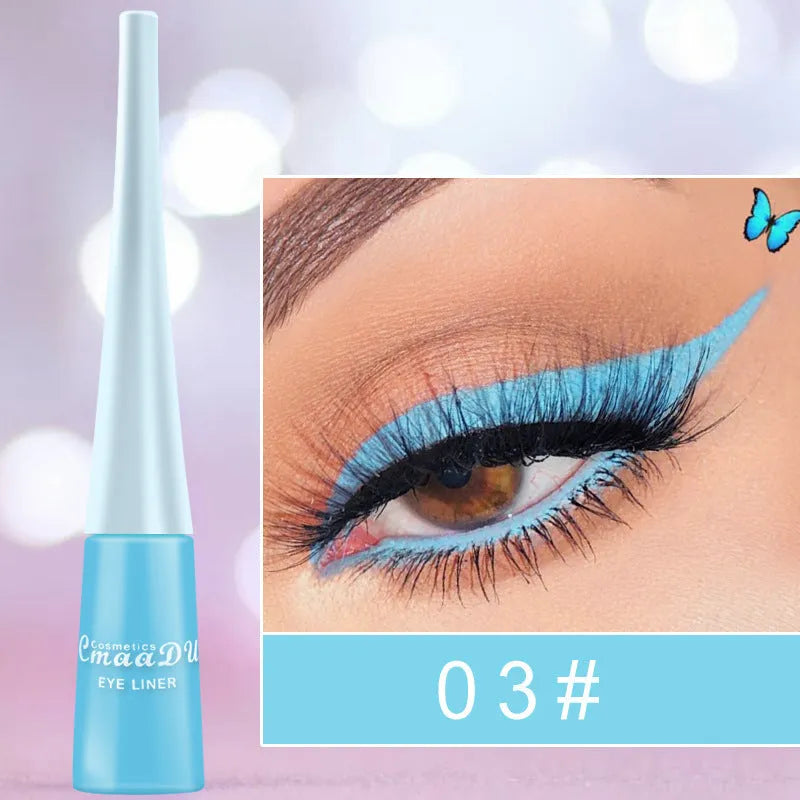 17 colour matte liquid eyeliner set in slim pens with quick-dry waterproof formula