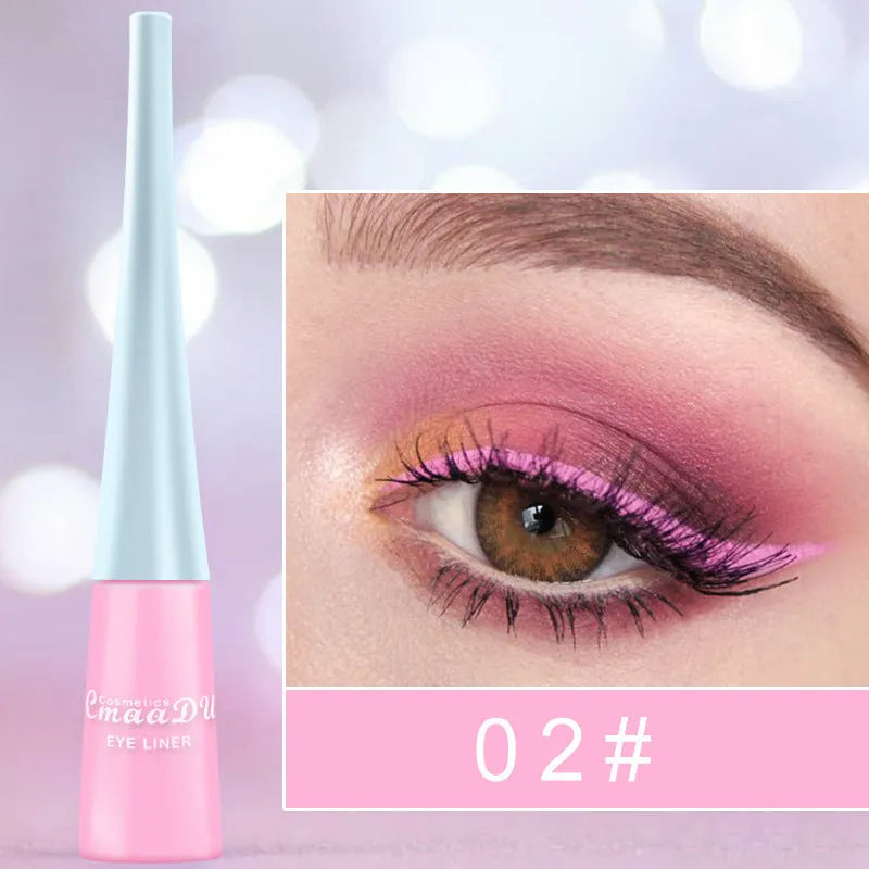 17 colour matte liquid eyeliner set in slim pens with quick-dry waterproof formula