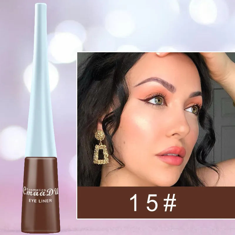 17 colour matte liquid eyeliner set in slim pens with quick-dry waterproof formula