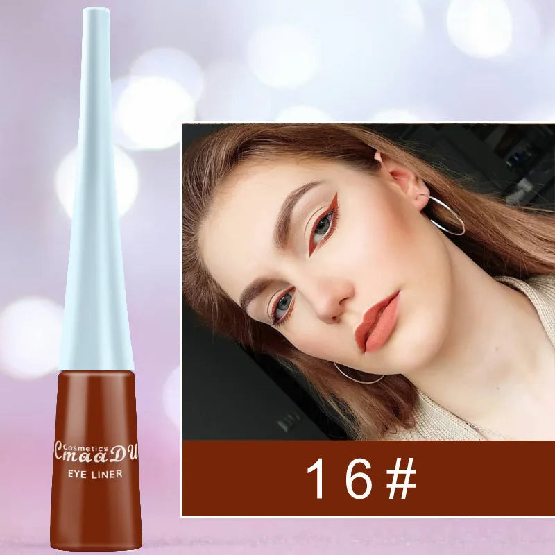 17 colour matte liquid eyeliner set in slim pens with quick-dry waterproof formula