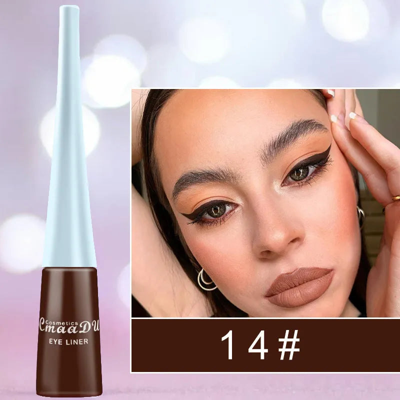 17 colour matte liquid eyeliner set in slim pens with quick-dry waterproof formula