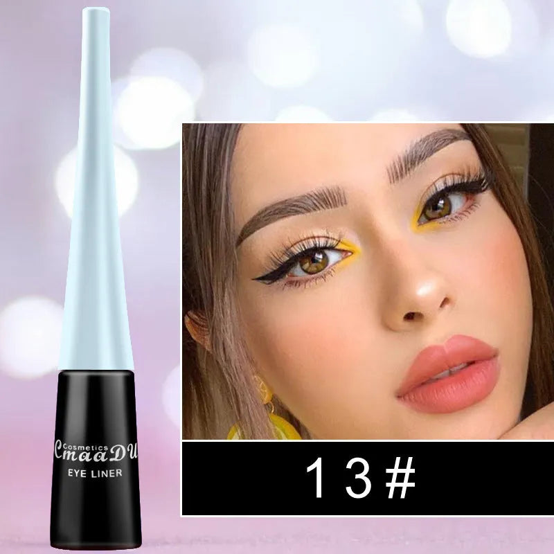 17 colour matte liquid eyeliner set in slim pens with quick-dry waterproof formula