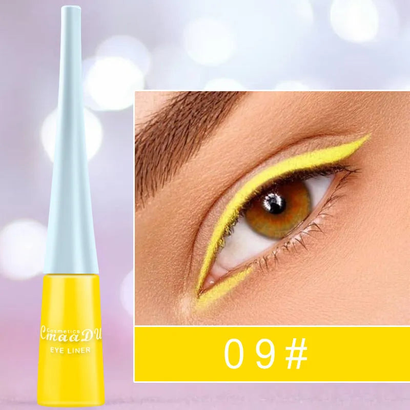 17 colour matte liquid eyeliner set in slim pens with quick-dry waterproof formula