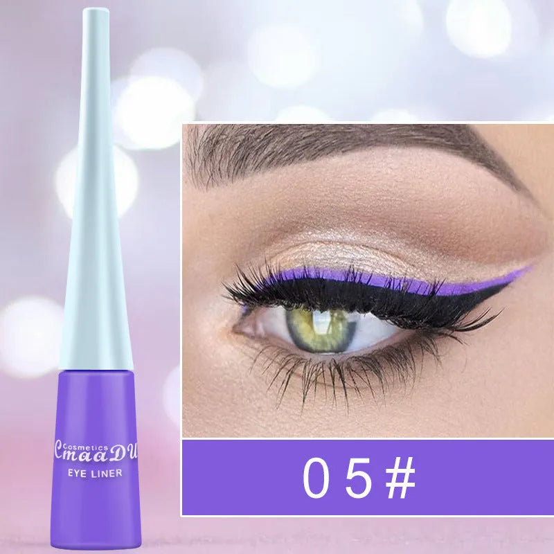 17 colour matte liquid eyeliner set in slim pens with quick-dry waterproof formula