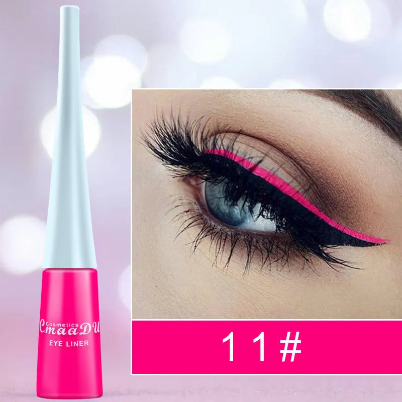 17 colour matte liquid eyeliner set in slim pens with quick-dry waterproof formula