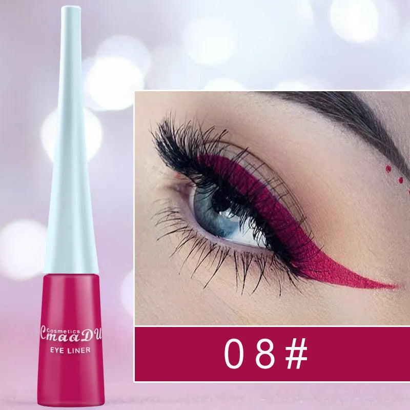 17 colour matte liquid eyeliner set in slim pens with quick-dry waterproof formula