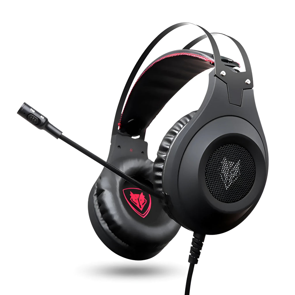Black wired USB computer headset with microphone, designed for on-ear, head-mounted use with a PC.
