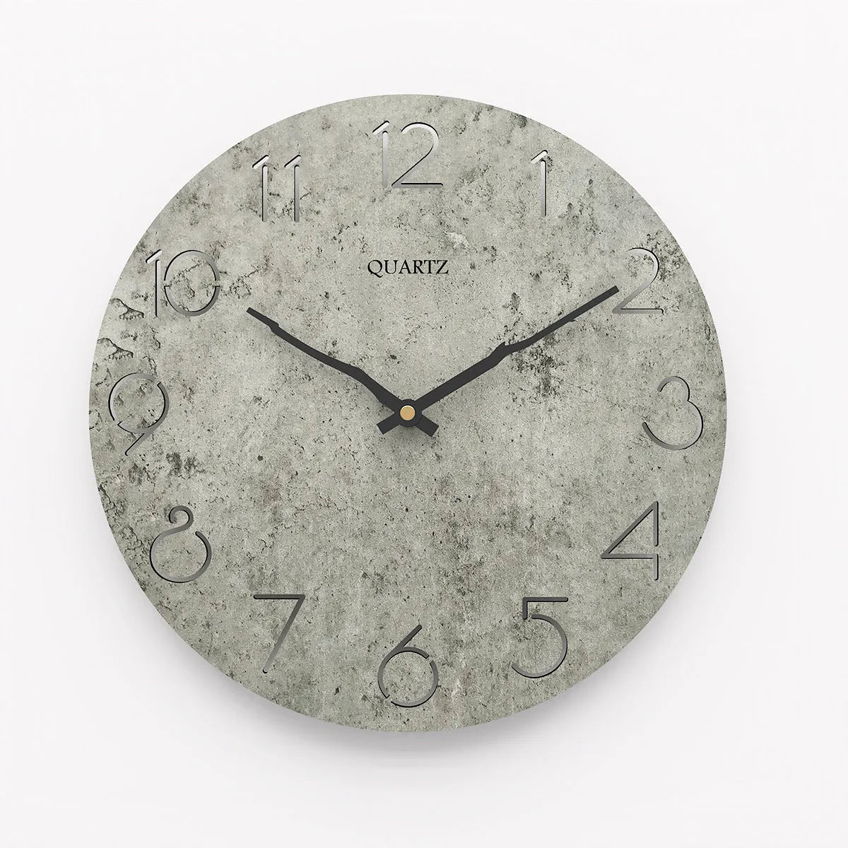 Grey European modern wall clock with single-sided design for living room mounting