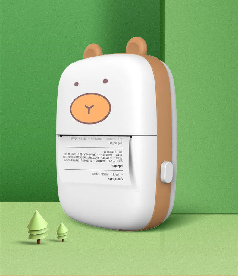 Student's pocket Bluetooth wrong problem learning printer in white, 98x128x65mm, with printer paper