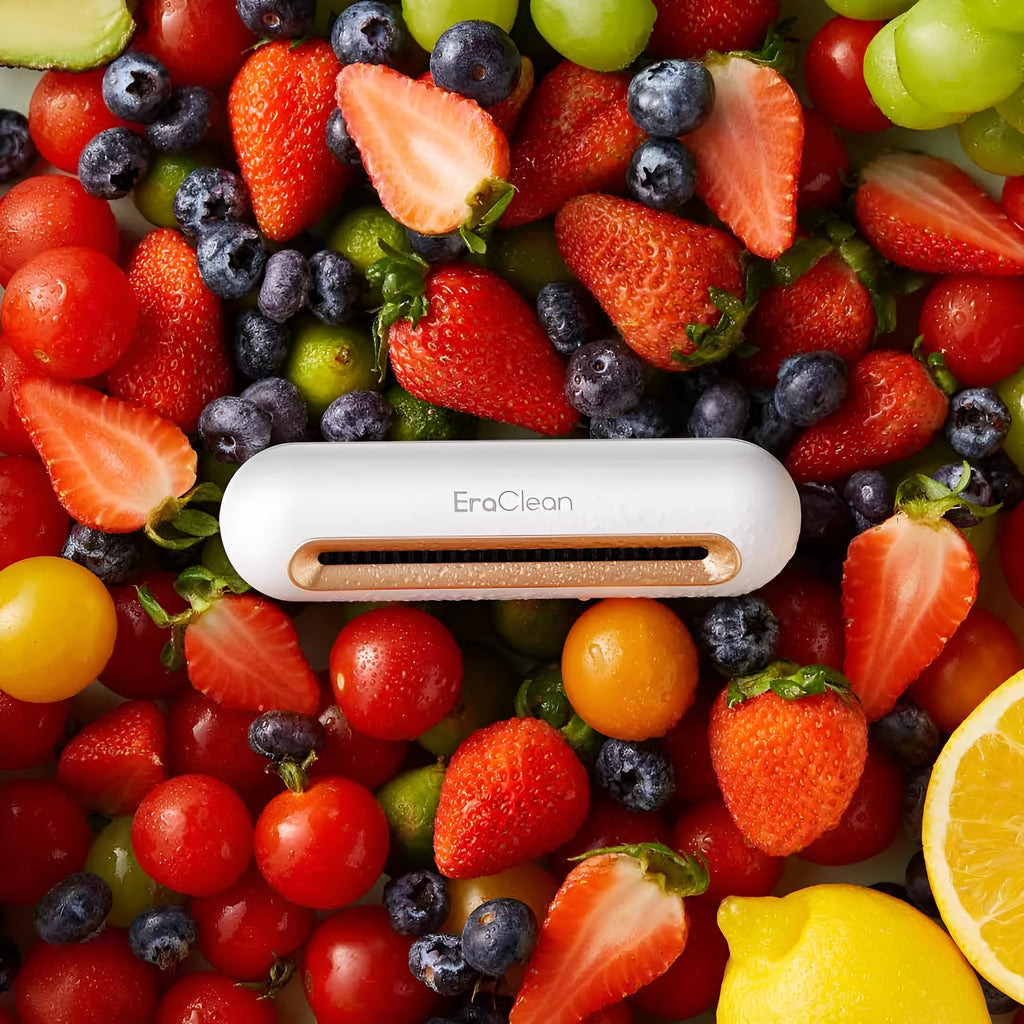 Rose gold car refrigerator deodorant steriliser with USB port and push-button controls