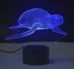 Touch control LED 3D table lamp with colourful gradient lighting on black ABS base