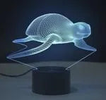Touch control LED 3D table lamp with colourful gradient lighting on black ABS base