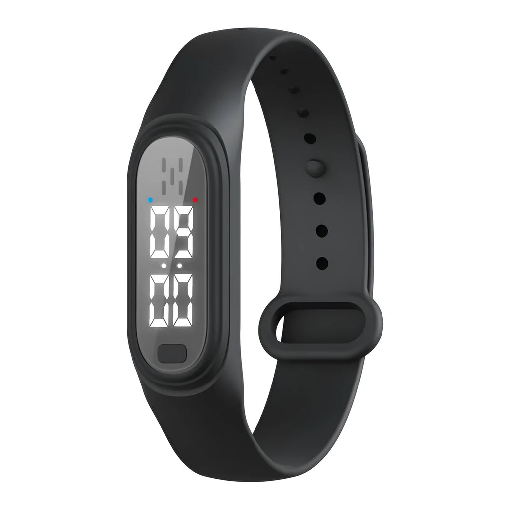 Ultrasonic electronic anti-mosquito bracelet in black, white, blue, or pink colours with replaceable tablets
