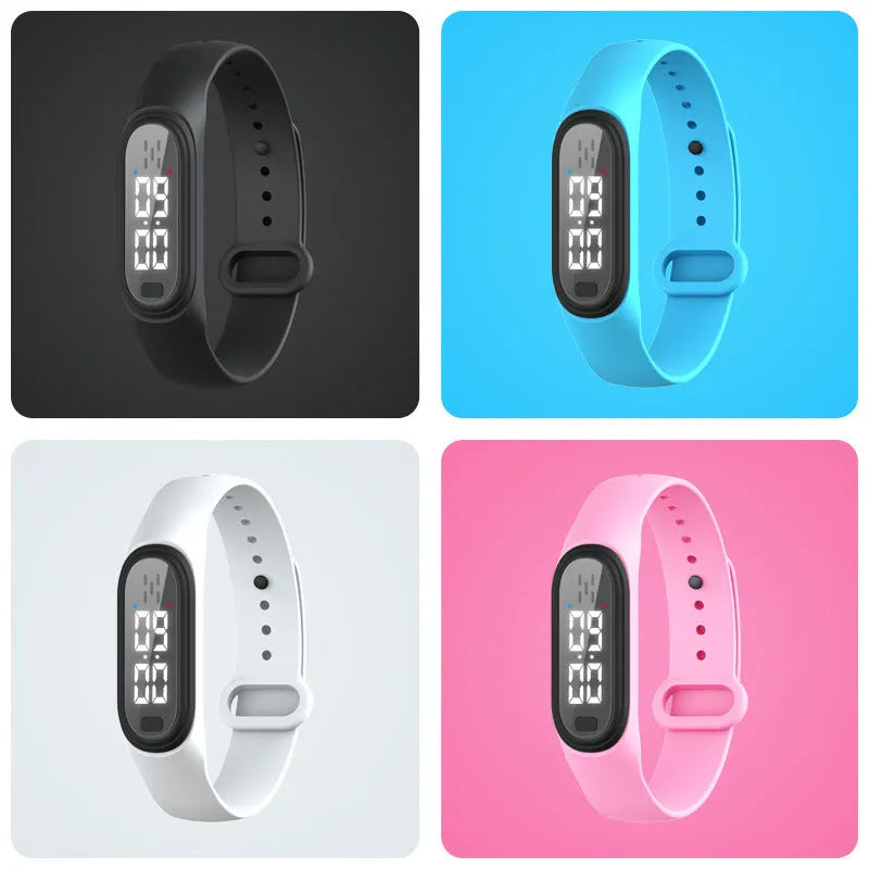 Ultrasonic electronic anti-mosquito bracelet in black, white, blue, or pink colours with replaceable tablets