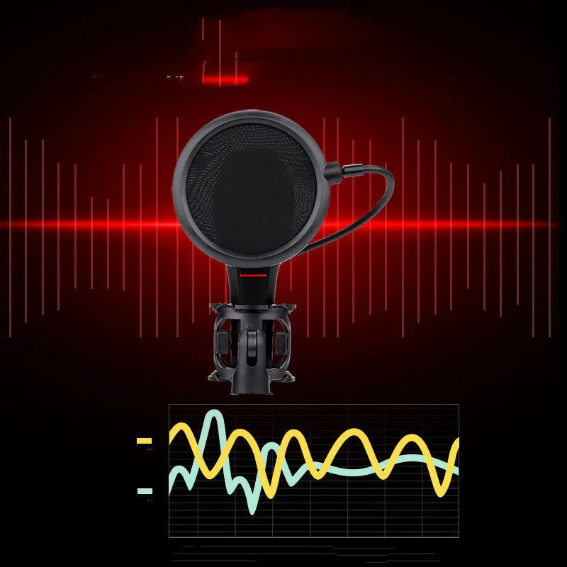 Black wired game anchor recording microphone GM series with USB external power supply for live broadcast