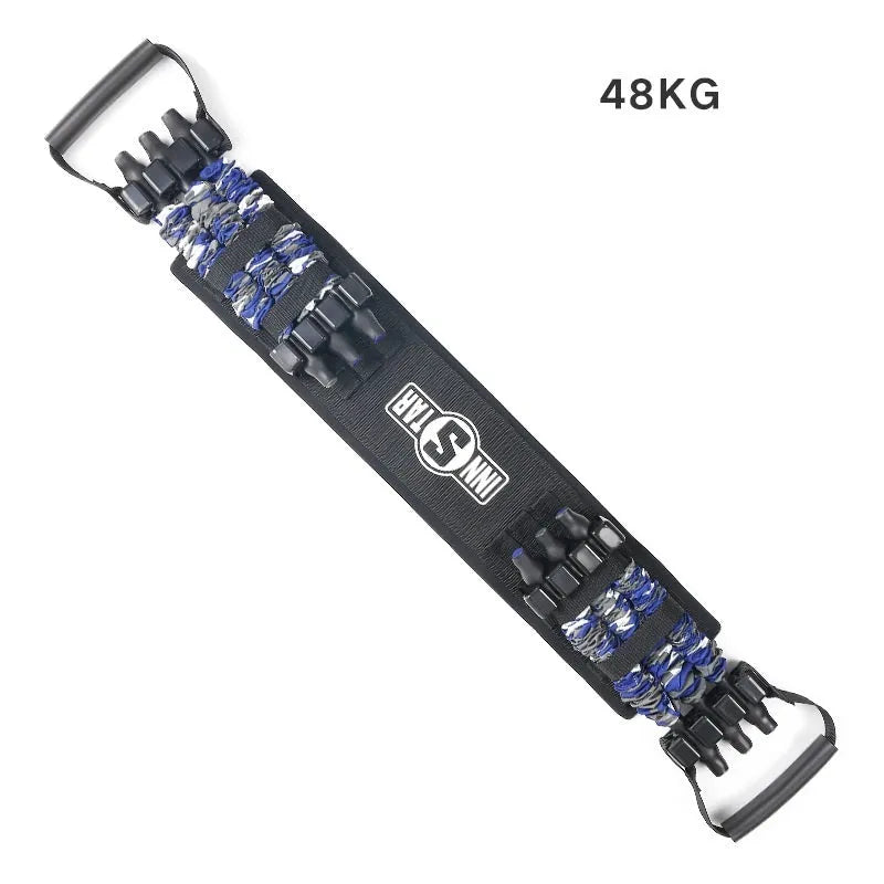 Bench press stretcher chest expander elastic belt with three-level resistance in camouflage colour