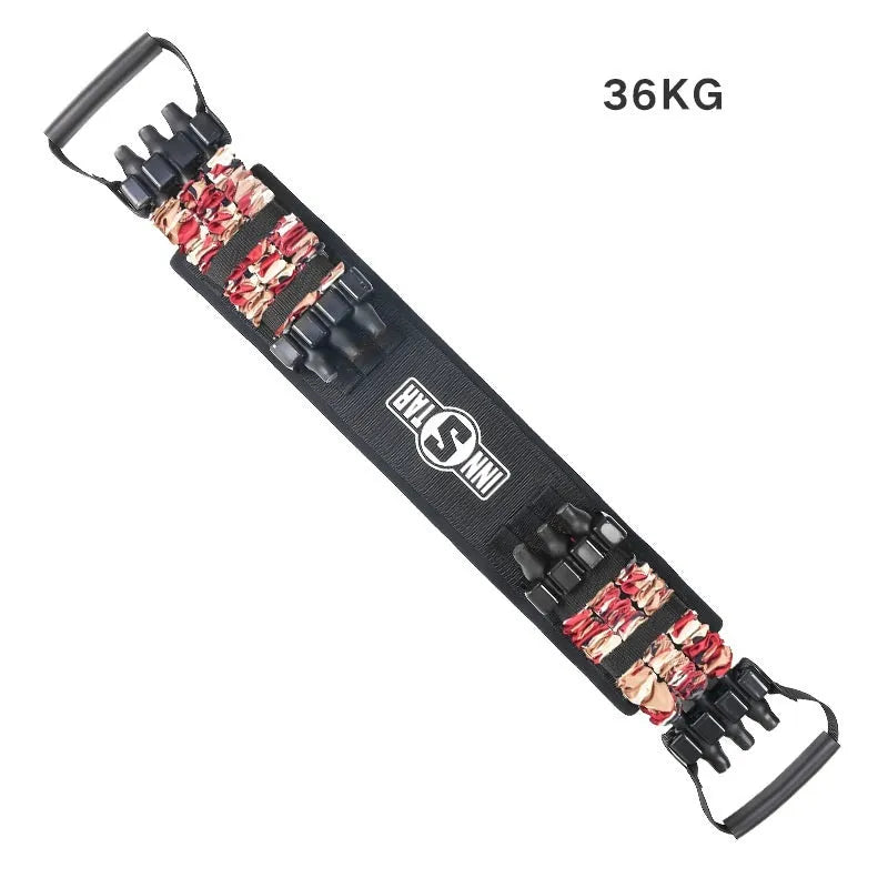 Bench press stretcher chest expander elastic belt with three-level resistance in camouflage colour