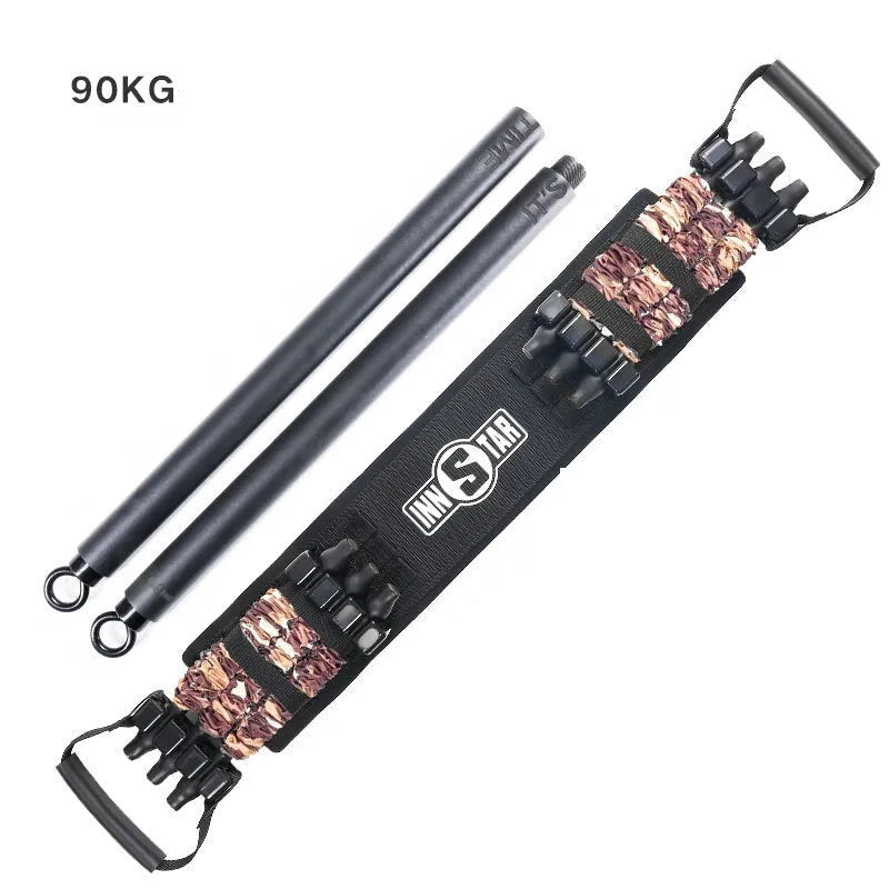 Bench press stretcher chest expander elastic belt with three-level resistance in camouflage colour